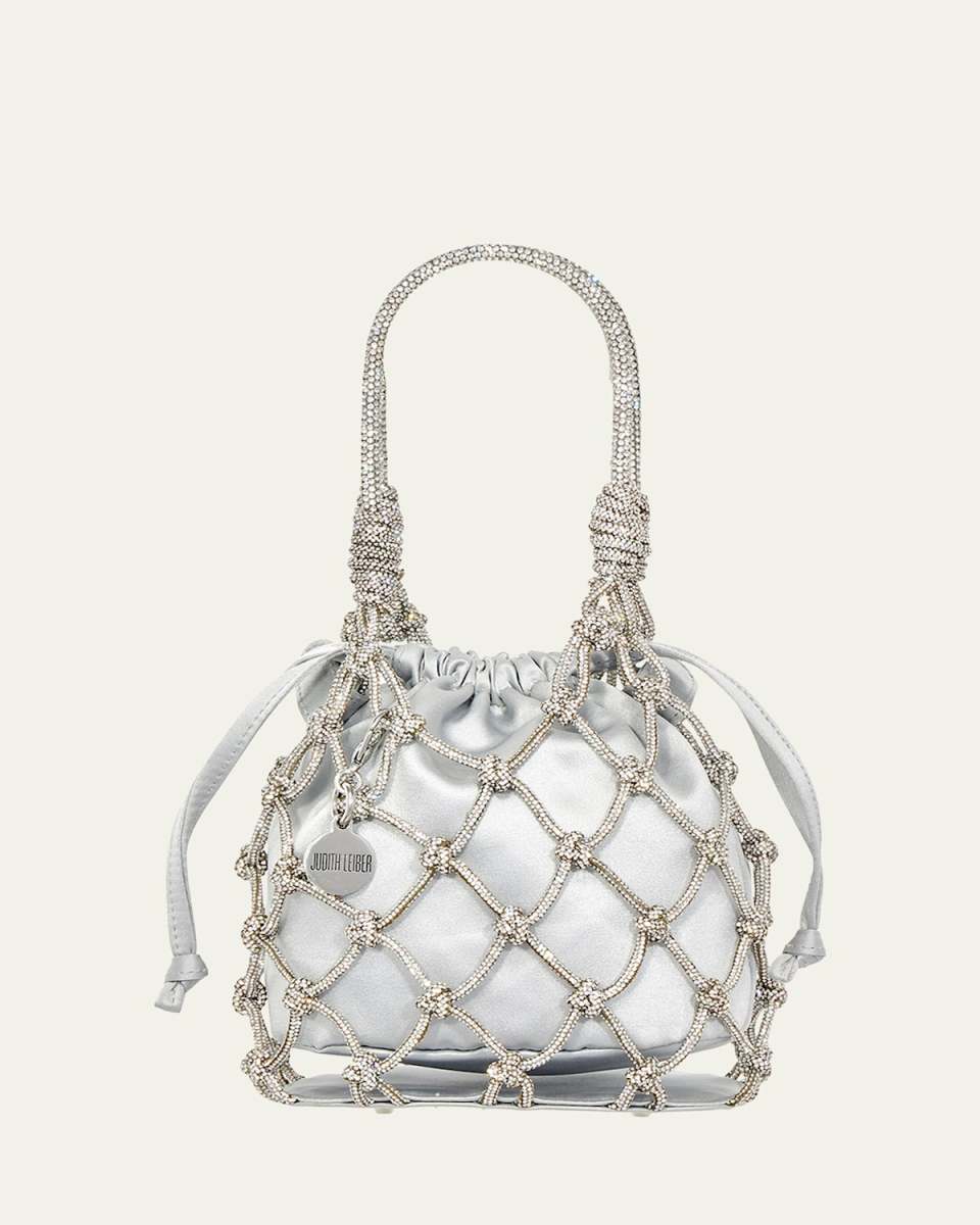 Sparkle Crystal Net Top-Handle Bag